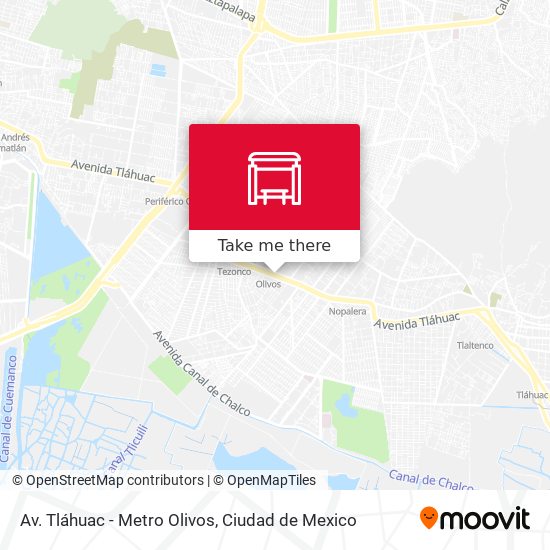 Mapa de Av. Tláhuac - Metro Olivos