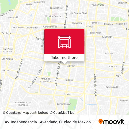 Av. Independencia - Avendaño map