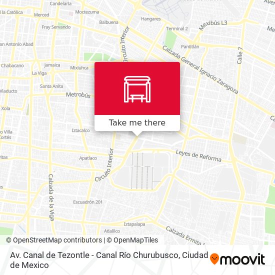Mapa de Av. Canal de Tezontle - Canal Río Churubusco