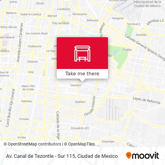 Av. Canal de Tezontle - Sur 115 map