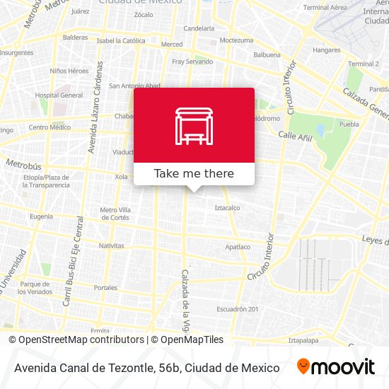 Mapa de Avenida Canal de Tezontle, 56b