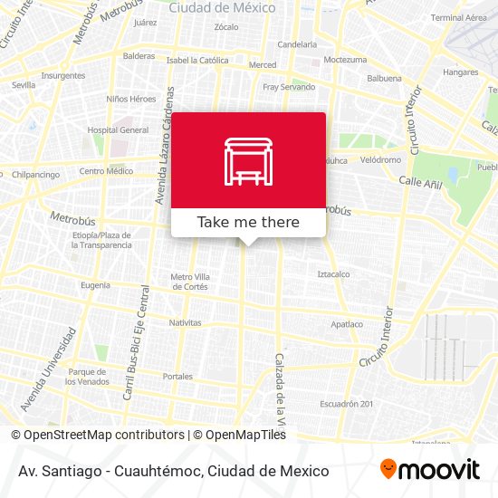 Av. Santiago - Cuauhtémoc map