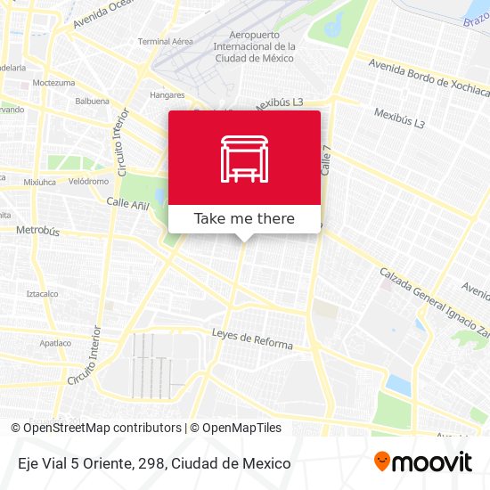 Eje Vial 5 Oriente, 298 map