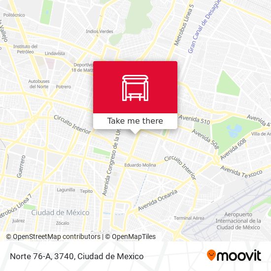 Mapa de Norte 76-A, 3740