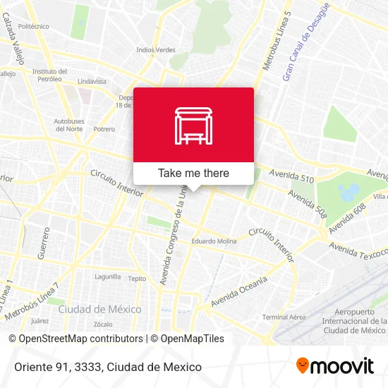 Oriente 91, 3333 map