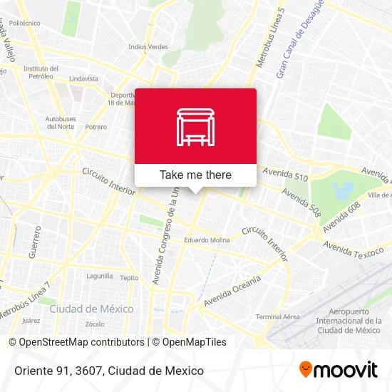 Oriente 91, 3607 map