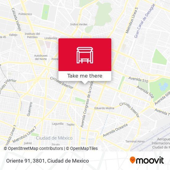 Oriente 91, 3801 map