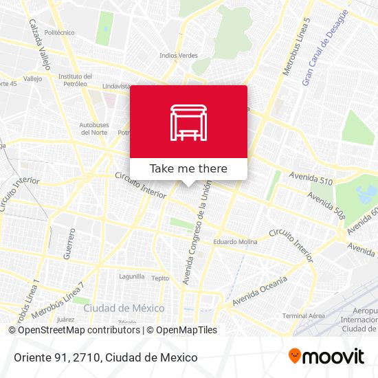 Oriente 91, 2710 map