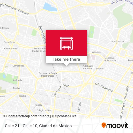 Calle 21 - Calle 10 map