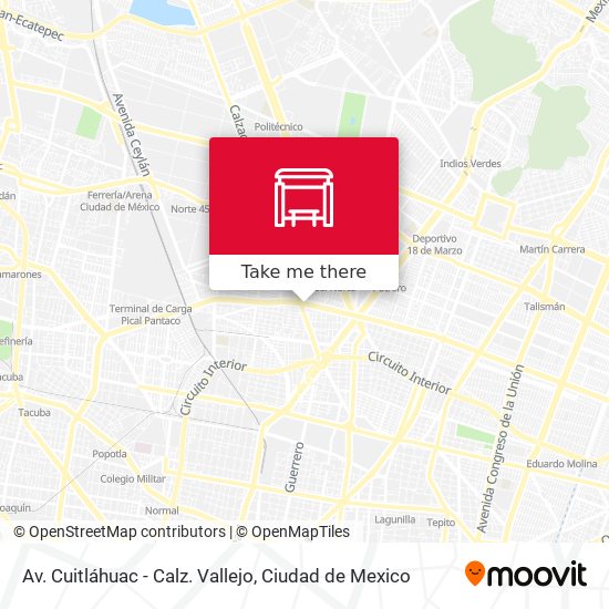 Mapa de Av. Cuitláhuac - Calz. Vallejo