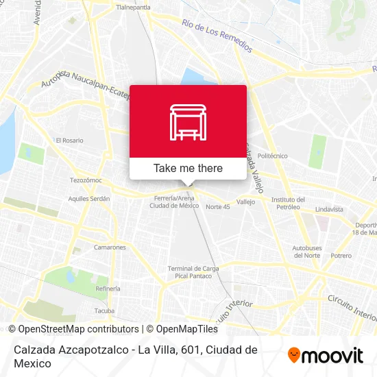 Mapa de Calzada Azcapotzalco - La Villa, 601