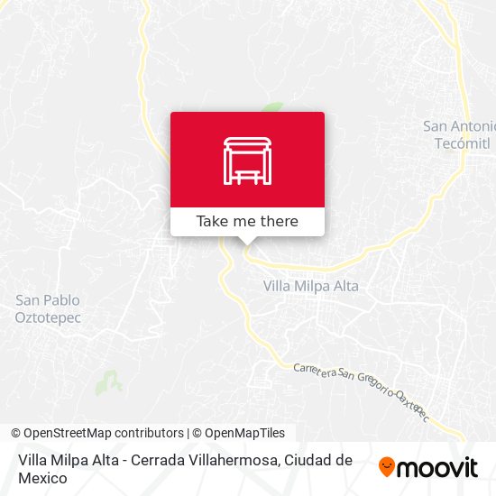 Mapa de Villa Milpa Alta - Cerrada Villahermosa