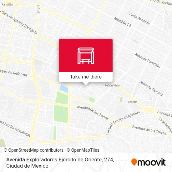 Avenida Exploradores Ejercito de Oriente, 274 map
