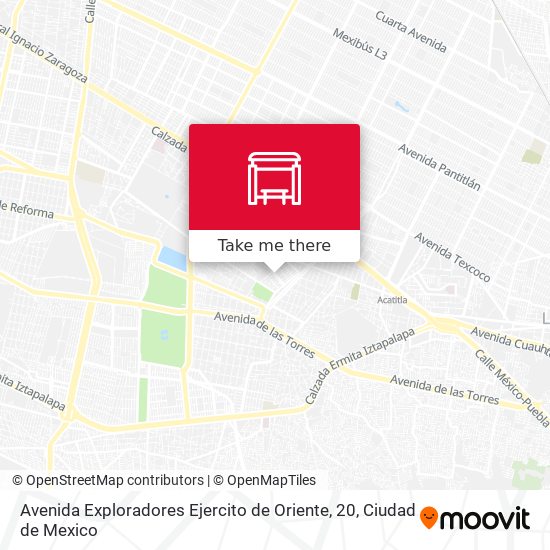 Avenida Exploradores Ejercito de Oriente, 20 map