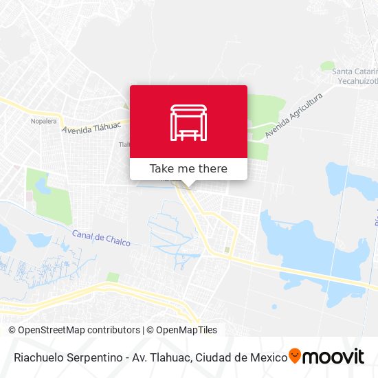 Mapa de Riachuelo Serpentino - Av. Tlahuac