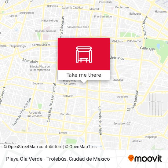 Mapa de Playa Ola Verde - Trolebús