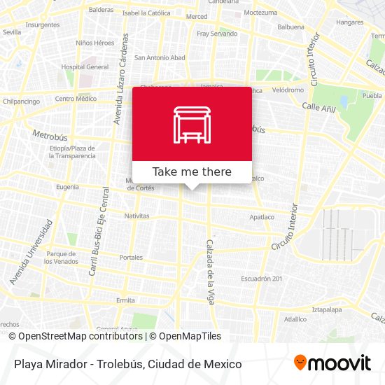 Playa Mirador - Trolebús map