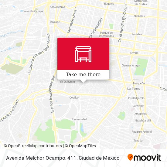Avenida Melchor Ocampo, 411 map