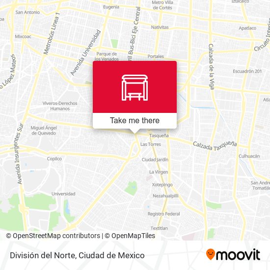 División del Norte map