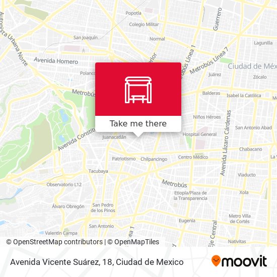 Mapa de Avenida Vicente Suárez, 18