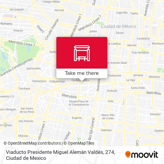 Mapa de Viaducto Presidente Miguel Alemán Valdés, 274