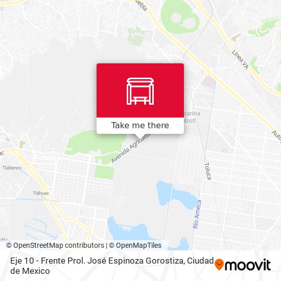 Eje 10 - Frente Prol. José Espinoza Gorostiza map
