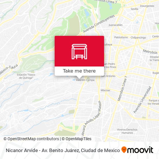 Nicanor Arvide - Av. Benito Juárez map