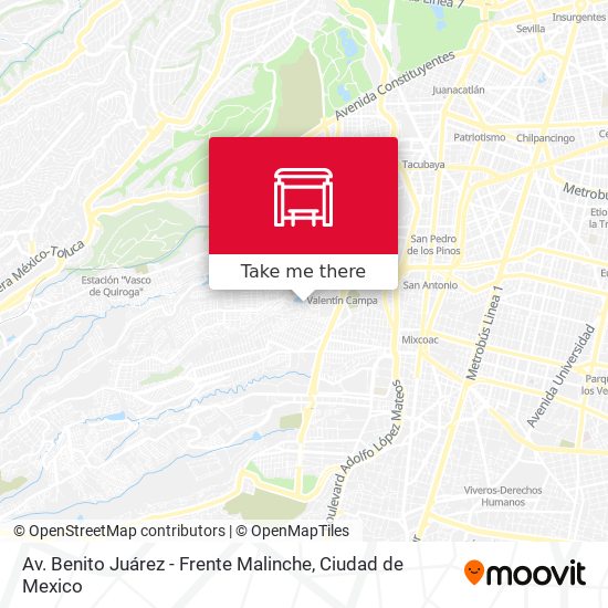 Av. Benito Juárez - Frente Malinche map