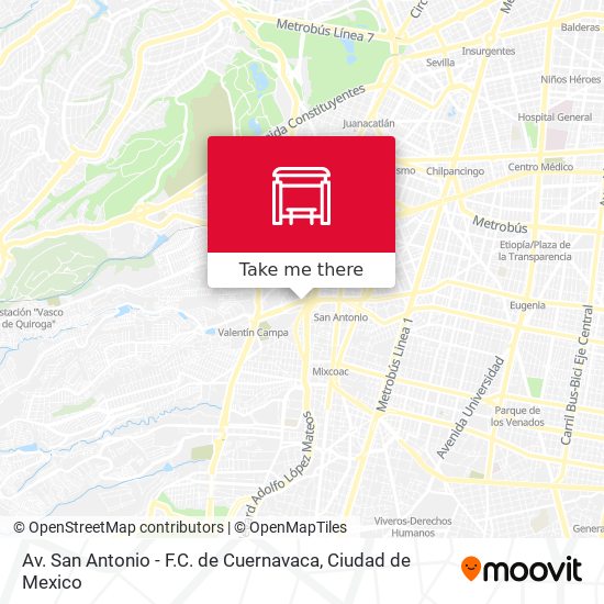 Mapa de Av. San Antonio - F.C. de Cuernavaca
