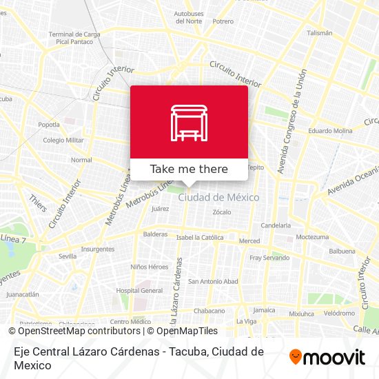 Eje Central Lázaro Cárdenas - Tacuba map