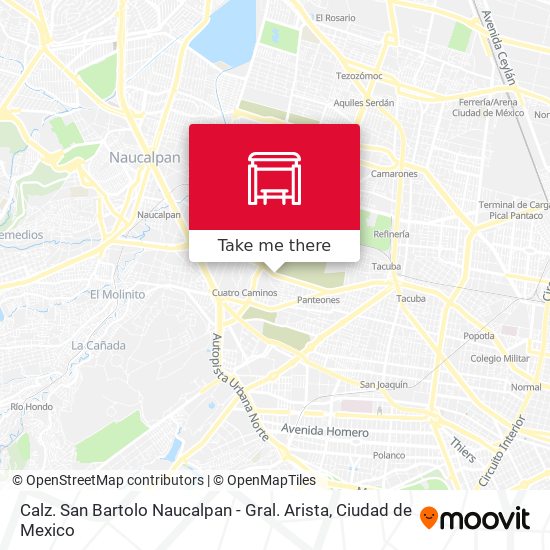 Calz. San Bartolo Naucalpan - Gral. Arista map