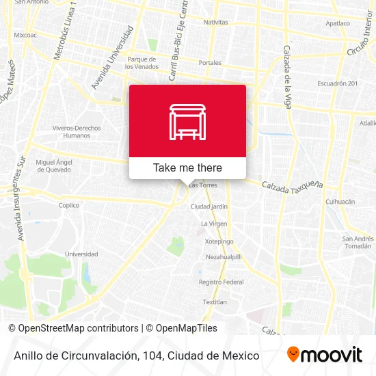 Anillo de Circunvalación, 104 map