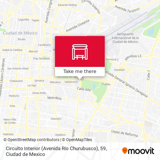Circuito Interior (Avenida Río Churubusco), 59 map