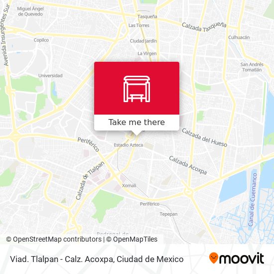 Viad. Tlalpan - Calz. Acoxpa map