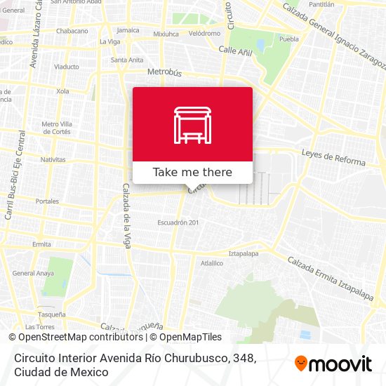 Mapa de Circuito Interior Avenida Río Churubusco, 348