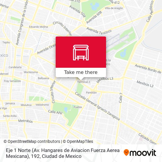 Mapa de Eje 1 Norte (Av. Hangares de Aviacion Fuerza Aerea Mexicana), 192