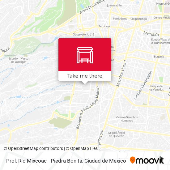 Mapa de Prol. Río Mixcoac - Piedra Bonita