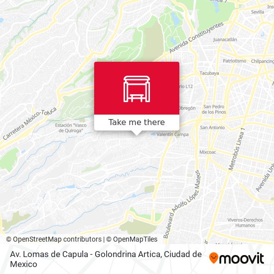 Av. Lomas de Capula - Golondrina Artica map