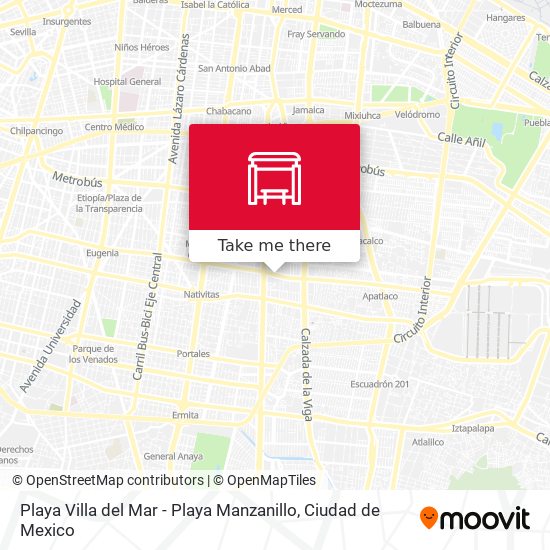 Mapa de Playa Villa del Mar - Playa Manzanillo