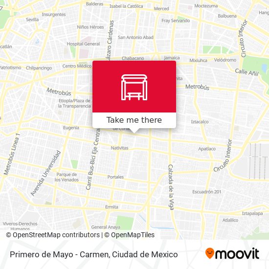 Primero de Mayo - Carmen map