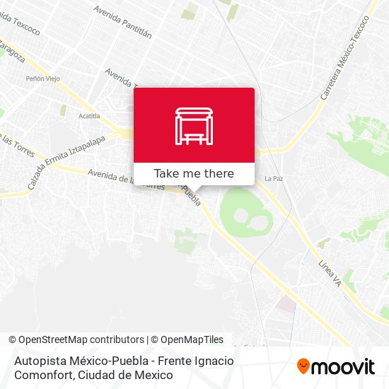 Autopista México-Puebla - Frente Ignacio Comonfort map