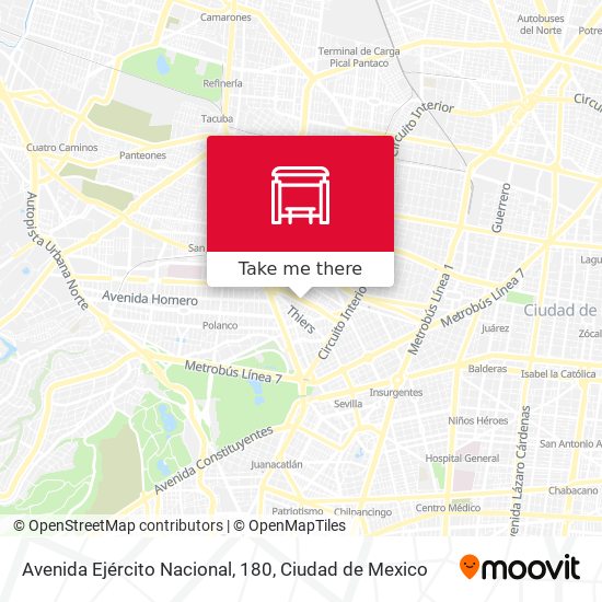 Mapa de Avenida Ejército Nacional, 180
