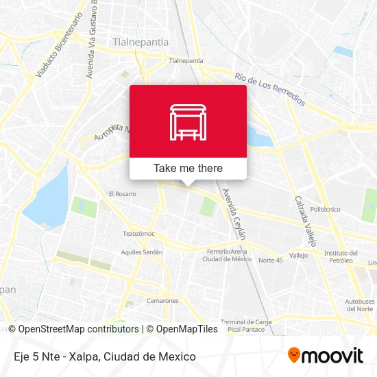 Mapa de Eje 5 Nte - Xalpa