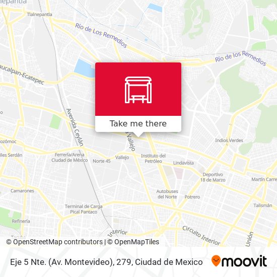 Mapa de Eje 5 Nte. (Av. Montevideo), 279