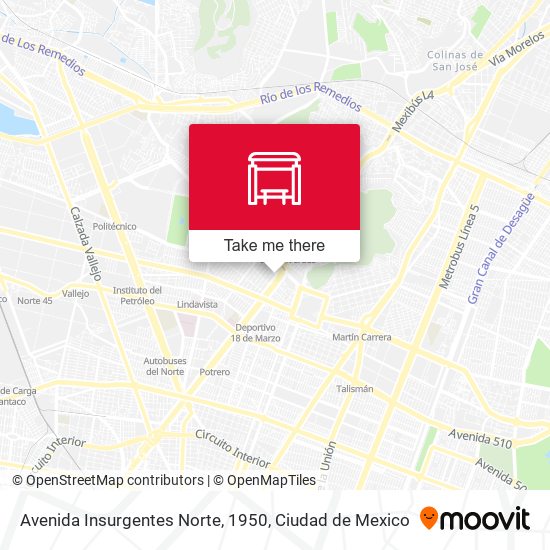 Avenida Insurgentes Norte, 1950 map