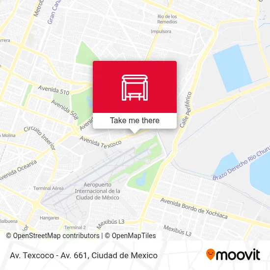 Av. Texcoco - Av. 661 map