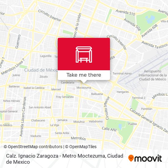 Calz. Ignacio Zaragoza - Metro Moctezuma map