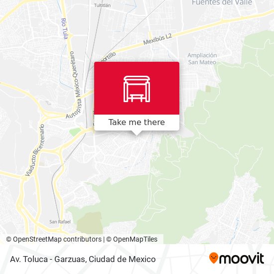 How to get to Av. Toluca - Garzuas in Cuautitlán Izcalli by Bus or Train?