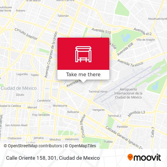 Calle Oriente 158, 301 map