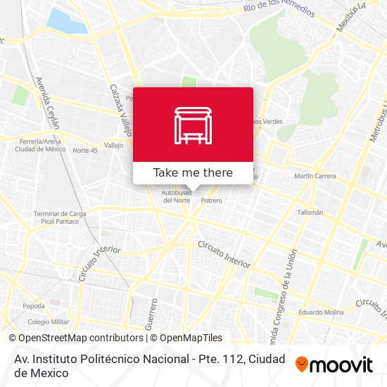 Mapa de Av. Instituto Politécnico Nacional - Pte. 112